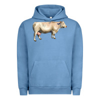 Pigment Pebble Blue charolais cattle Urban Hoodie - LillyAllenDesigns