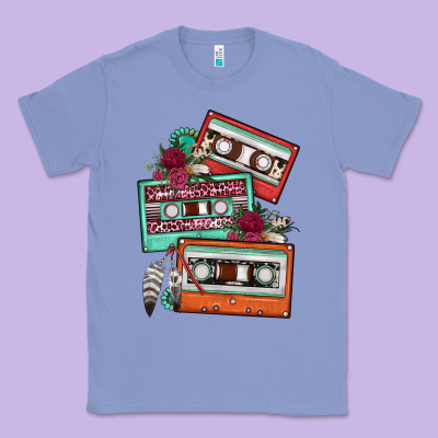 Cassette Floral Gemstone Classic Tee Designed By Fadigitalartstudio