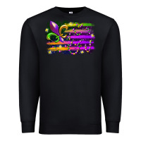 Black mardi gras flag Premium Sweatshirt - RacoonDesign