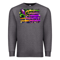 Charcoal Heather mardi gras flag Premium Sweatshirt - RacoonDesign