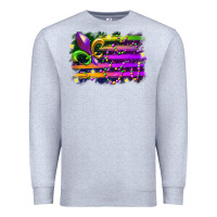 Heather Grey mardi gras flag Premium Sweatshirt - RacoonDesign