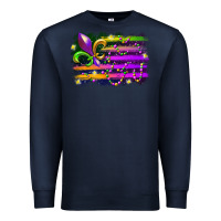 Navy mardi gras flag Premium Sweatshirt - RacoonDesign