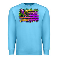 Ocean Blue mardi gras flag Premium Sweatshirt - RacoonDesign