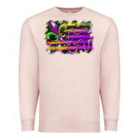 Pale Pink mardi gras flag Premium Sweatshirt - RacoonDesign