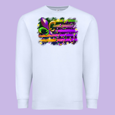 Mardi Gras Flag Premium Sweatshirt Designed By Racoondesign