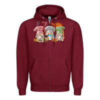 Burgundy bakery gnomes Zipper Hoodie - Zillion Design Studio