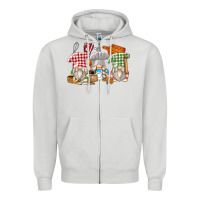 Dove Grey bakery gnomes Zipper Hoodie - Zillion Design Studio