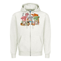 Oatmeal Heather bakery gnomes Zipper Hoodie - Zillion Design Studio