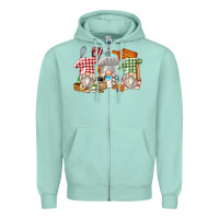 Seafoam bakery gnomes Zipper Hoodie - Zillion Design Studio