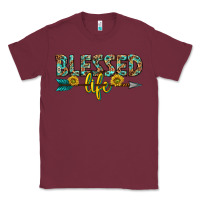 Burgundy blessed life western Classic Tee - texasbilliewilder