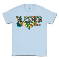Dusty Blue blessed life western Classic Tee - texasbilliewilder