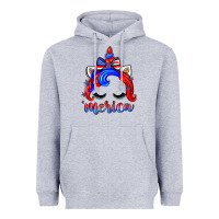 Heather Grey 4th of july 'merica unicorn Heavyweight Hoodie - Zillion Design Studio