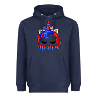 Navy 4th of july 'merica unicorn Heavyweight Hoodie - Zillion Design Studio