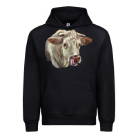 Black Charolais Cattle Face Urban Hoodie - LillyAllenDesigns