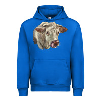 Cobalt Charolais Cattle Face Urban Hoodie - LillyAllenDesigns