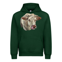 Forest Green Charolais Cattle Face Urban Hoodie - LillyAllenDesigns