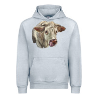 Heather Grey Charolais Cattle Face Urban Hoodie - LillyAllenDesigns