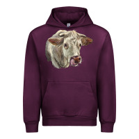 Mauve Wine Charolais Cattle Face Urban Hoodie - LillyAllenDesigns