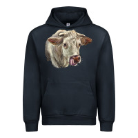 Navy Charolais Cattle Face Urban Hoodie - LillyAllenDesigns