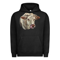 Pigment Black Charolais Cattle Face Urban Hoodie - LillyAllenDesigns