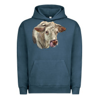 Pigment Midnight Navy Charolais Cattle Face Urban Hoodie - LillyAllenDesigns