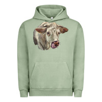 Pigment Oil Green Charolais Cattle Face Urban Hoodie - LillyAllenDesigns