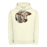 Pigment Pistachio Charolais Cattle Face Urban Hoodie - LillyAllenDesigns
