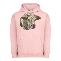 Pigment Salmon Charolais Cattle Face Urban Hoodie - LillyAllenDesigns