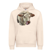 Sandshell Charolais Cattle Face Urban Hoodie - LillyAllenDesigns