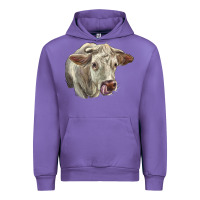 Tulip Charolais Cattle Face Urban Hoodie - LillyAllenDesigns