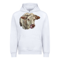 White Charolais Cattle Face Urban Hoodie - LillyAllenDesigns