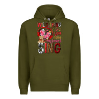 Army Green wild thing you make my heart sing Premium Hoodie - NancyCooperArtShop