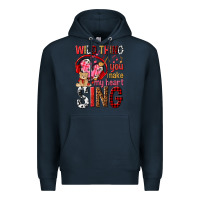 Navy wild thing you make my heart sing Premium Hoodie - NancyCooperArtShop