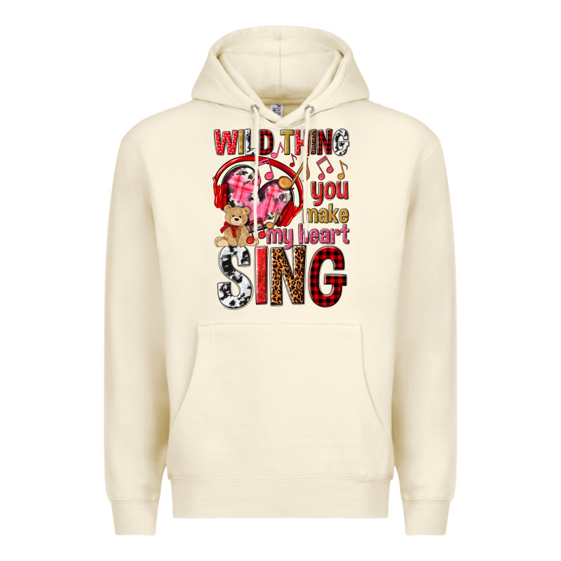 Wild Thing You Make My Heart Sing Premium Hoodie by NancyCooperArtShop | Teevron