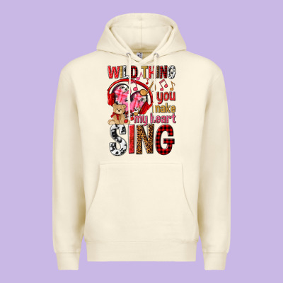 Wild Thing You Make My Heart Sing Premium Hoodie Designed By Nancycooperartshop