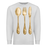 Dove Grey spoon fork knife fa element Premium Sweatshirt - FaDigitalArtStudio