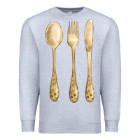 Heather Grey spoon fork knife fa element Premium Sweatshirt - FaDigitalArtStudio
