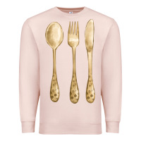Pale Pink spoon fork knife fa element Premium Sweatshirt - FaDigitalArtStudio