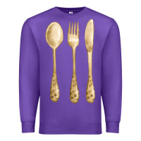 Purple spoon fork knife fa element Premium Sweatshirt - FaDigitalArtStudio