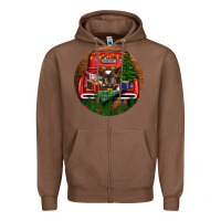 Chestnut Baby Cow Christmas Zipper Hoodie - RanaPortraitStore