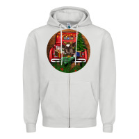 Dove Grey Baby Cow Christmas Zipper Hoodie - RanaPortraitStore