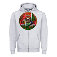 Heather Grey Baby Cow Christmas Zipper Hoodie - RanaPortraitStore