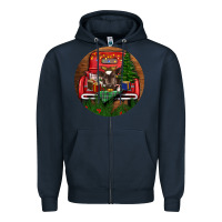 Navy Baby Cow Christmas Zipper Hoodie - RanaPortraitStore