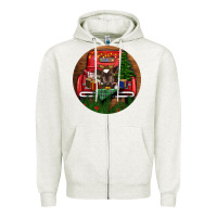 Oatmeal Heather Baby Cow Christmas Zipper Hoodie - RanaPortraitStore