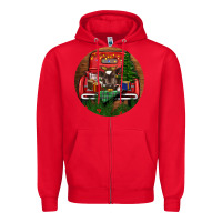 Red Baby Cow Christmas Zipper Hoodie - RanaPortraitStore