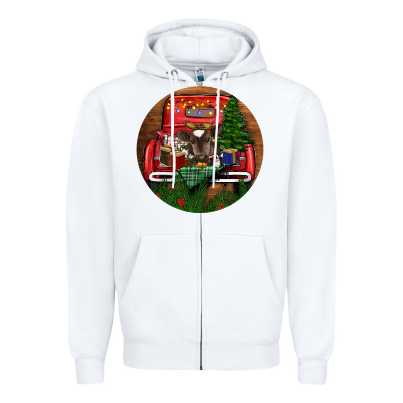 Baby Cow Christmas Zipper Hoodie by RanaPortraitStore | Teevron