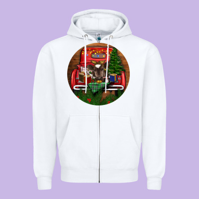 Zipper Hoodie Baby Cow Christmas