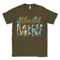 Army Green blessed mini with leopard and aztec Classic Tee - texasbilliewilder