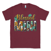 Burgundy blessed mini with leopard and aztec Classic Tee - texasbilliewilder