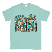 Seafoam blessed mini with leopard and aztec Classic Tee - texasbilliewilder